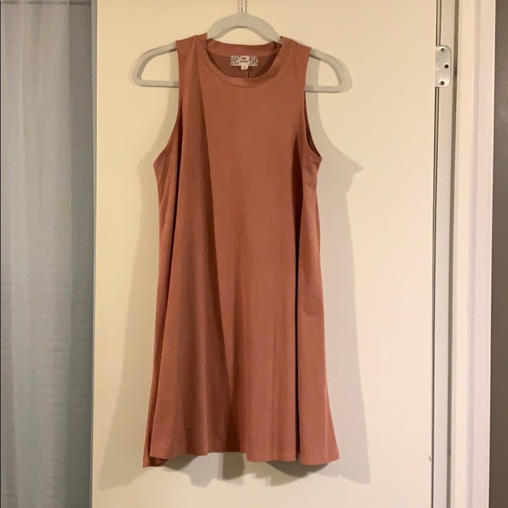 Coral suede dress